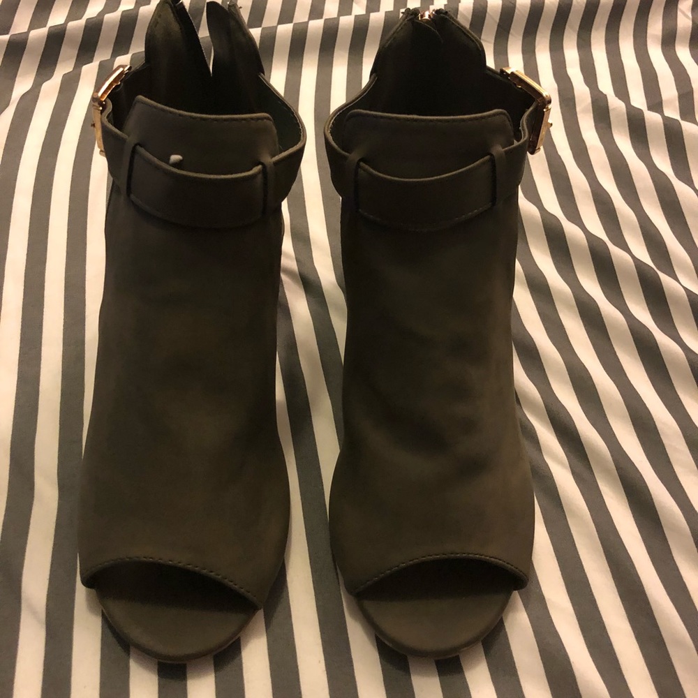 Olive ankle booties